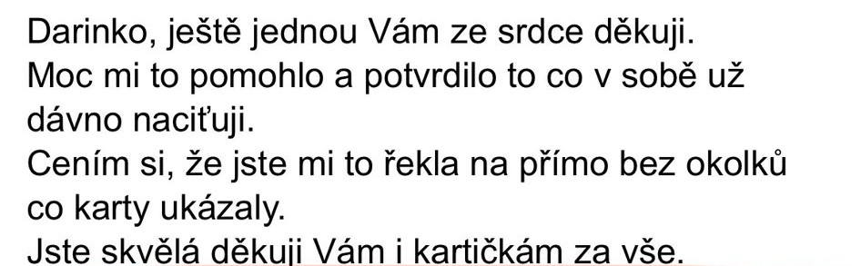 Recenzia od klienta - ďakuje za pomoc a potvrdenie